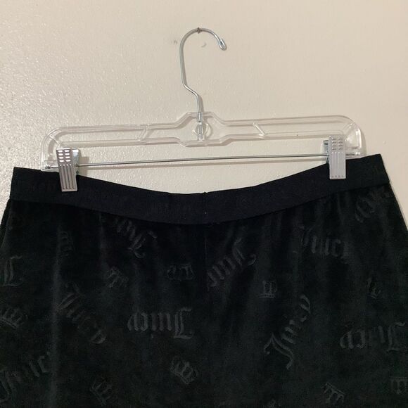 Juicy Couture Y2K Style McBling Black Graphic Logo Velour Pajama Shorts Large - Picture 8 of 12